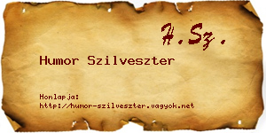 Humor Szilveszter névjegykártya